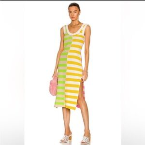 STAUD Seashore Striped Multicolor Knit Dress